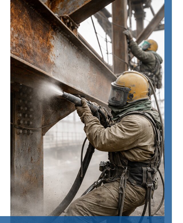 Пескоструйная очистка металлоконструкций в Еманжелинске по 616 р.  ВЫСОТНИК-Мнж