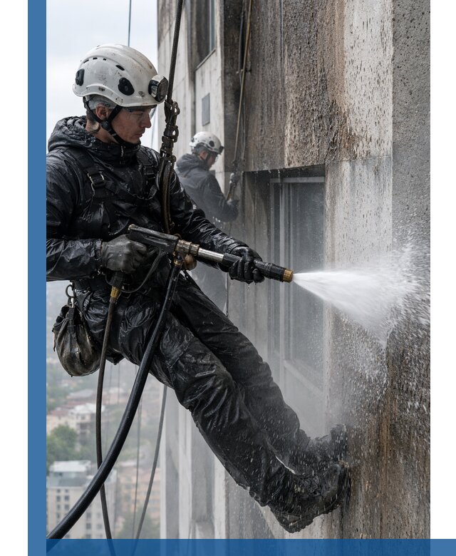 Гидроструйная очистка фасадов и конструкций в Еманжелинске