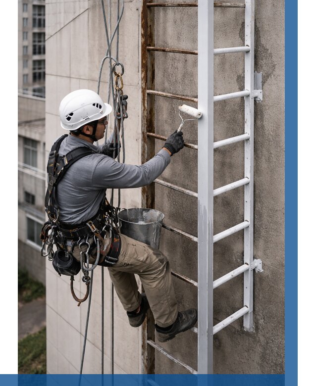 Покраска пожарных лестниц в Еманжелинске от 4622 р. | ВЫСОТНИК-Мнж