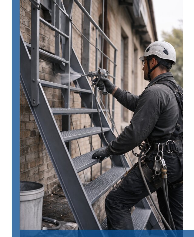 Покраска и антикоррозионная защита пожарных лестниц в Еманжелинске