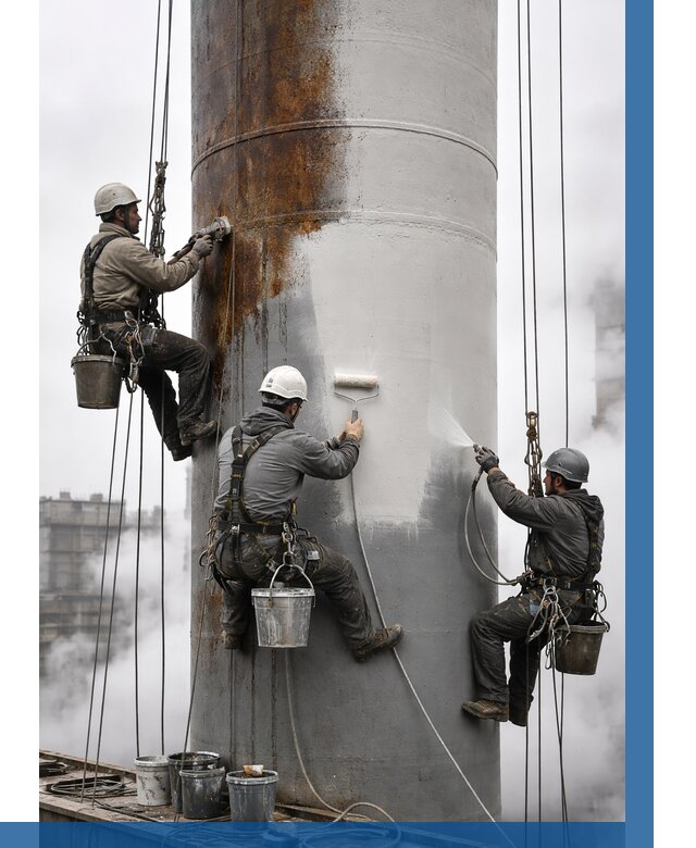 Покраска дымовых труб в Еманжелинске от 8730 р. | ВЫСОТНИК-Мнж