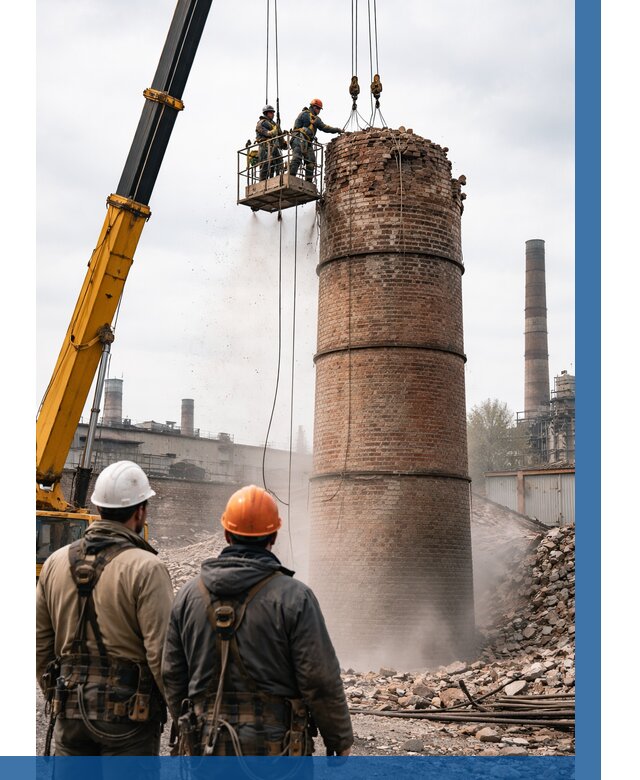 Демонтаж дымовой трубы в Еманжелинске от 92439 р. | ВЫСОТНИК-Мнж, смета