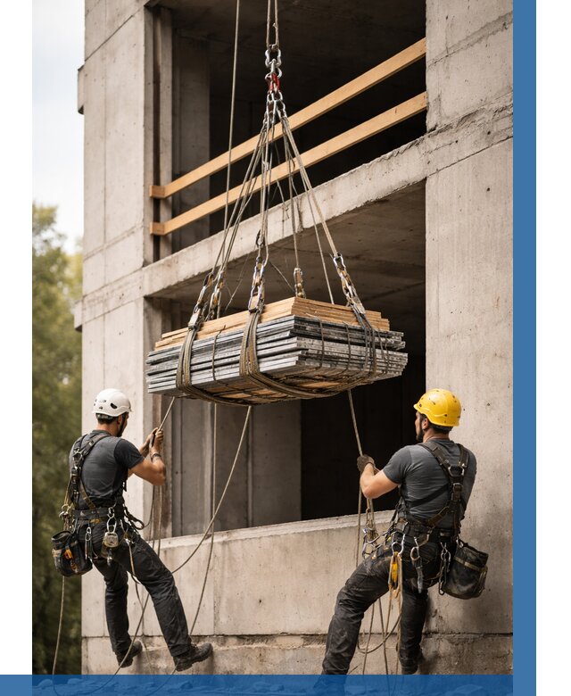 Подъем материала на этаж веревками в Еманжелинске от 1541 р. | ВЫСОТНИК-Мнж