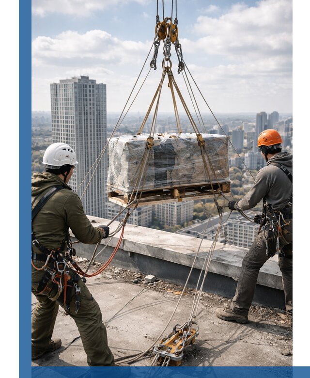 Подъем и монтаж крупногабаритных грузов на крышу в Еманжелинске