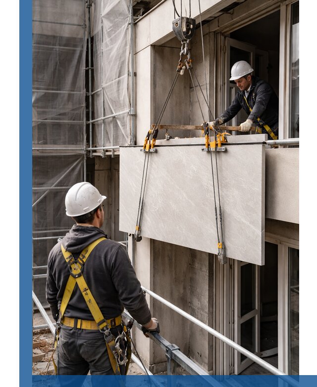 Подъем керамогранита на этаж в Еманжелинске грузчиками и техникой