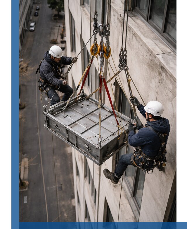 Спуск и подъем грузов по фасаду в Еманжелинске для зданий
