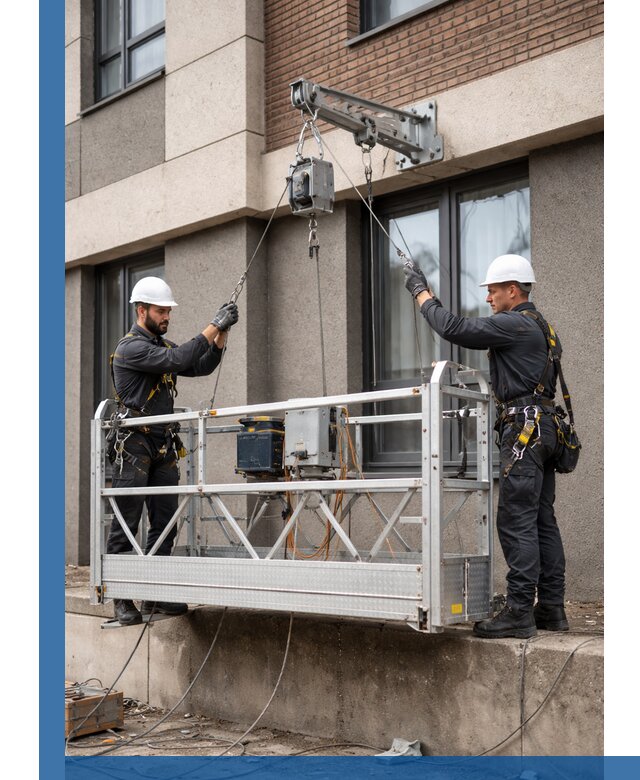 Монтаж и подъем фасадной люльки в Еманжелинске с гарантией безопасности