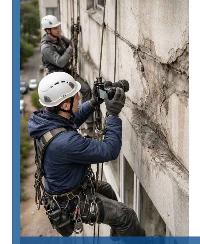 Фотофиксация дефектов фасада с высотной съемкой в Еманжелинске