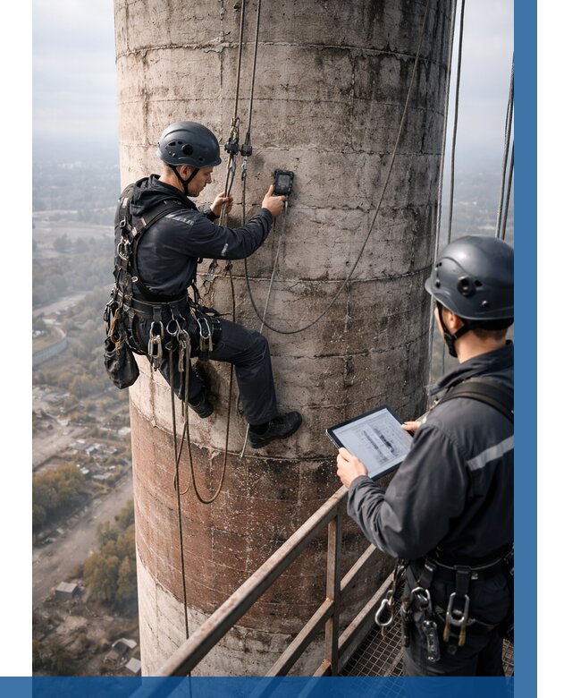 Обследование дымовой трубы в Еманжелинске от 8217 р. | ВЫСОТНИК-Мнж