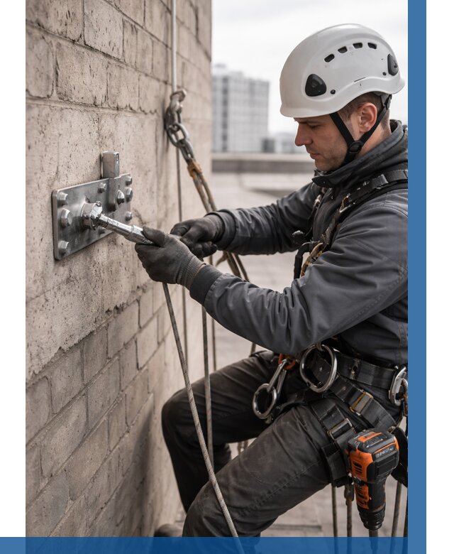 Установка анкерных точек в Еманжелинске от 3595 р. | ВЫСОТНИК-Мнж