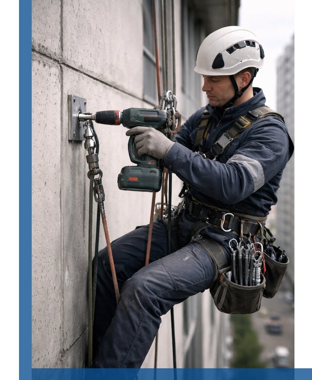 Установка анкерных точек для высотных работ в Еманжелинске