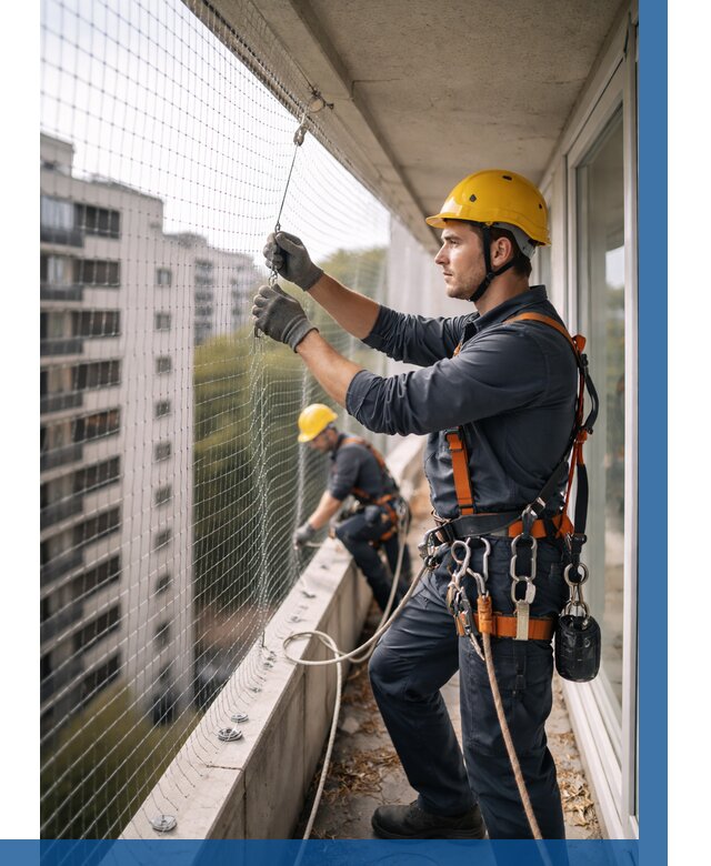 Монтаж сетки от птиц в Еманжелинске от 4622 р. | ВЫСОТНИК-Мнж