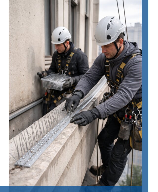 Установка шипов от птиц в Еманжелинске от 873 р. | ВЫСОТНИК-Мнж