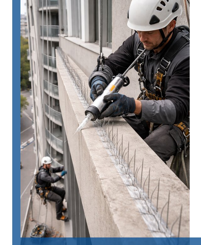 Установка шипов от птиц на фасадах и кровлях в Еманжелинске